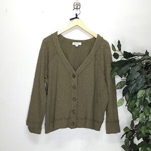 PLUS Two By Vince Camuto Green Sweater Cardigan
